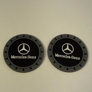 Mercedes Benz Car Cup Coasters in Black and Gray Set of 2 NWT